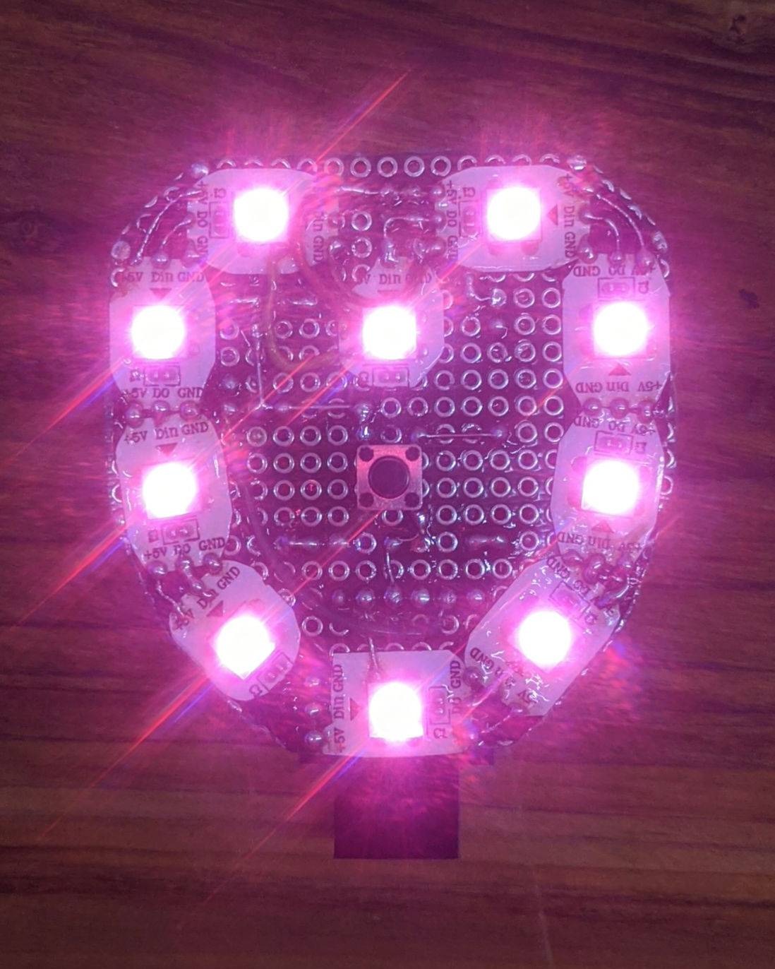 Final look of the heart - pink light