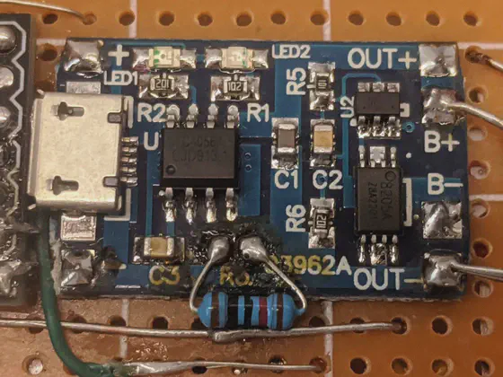TP4056 li-ion battery charger with replaced R3 resistor