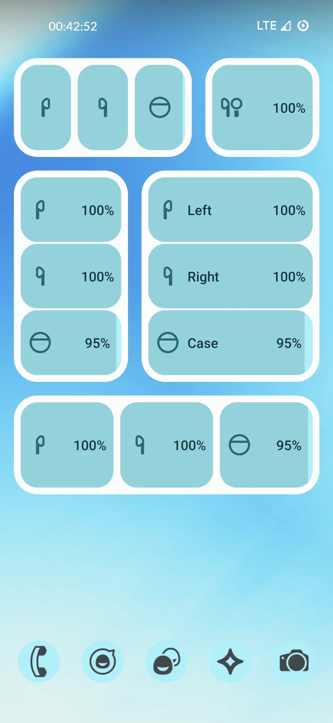 Home battery widget - light theme